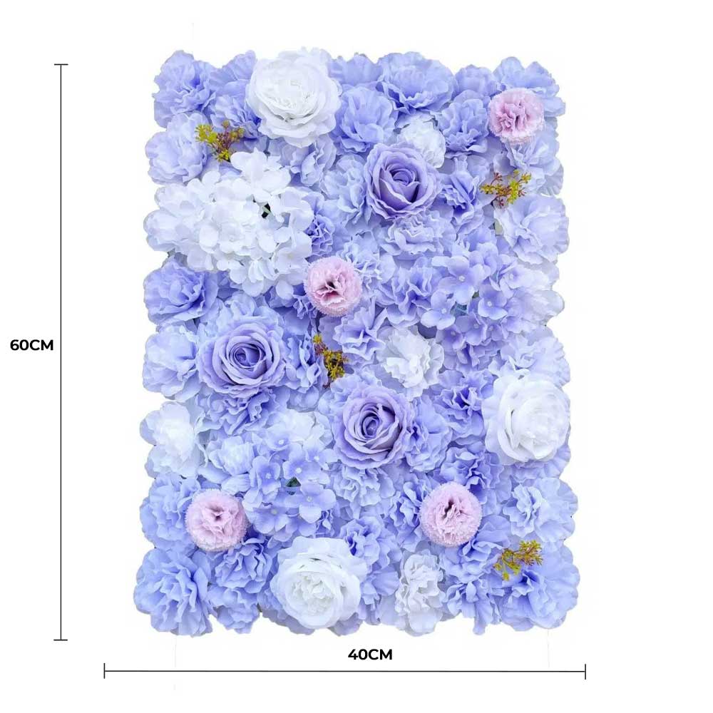 Curtains & Drapes: Artificial Flower Wall Backdrop Panel 40cm x 60cm Mixed Lilac Flowers