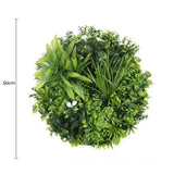 Artificial Wall Plants: Three Flowering White Green Wall Disc UV Resistant 50cm Bundle