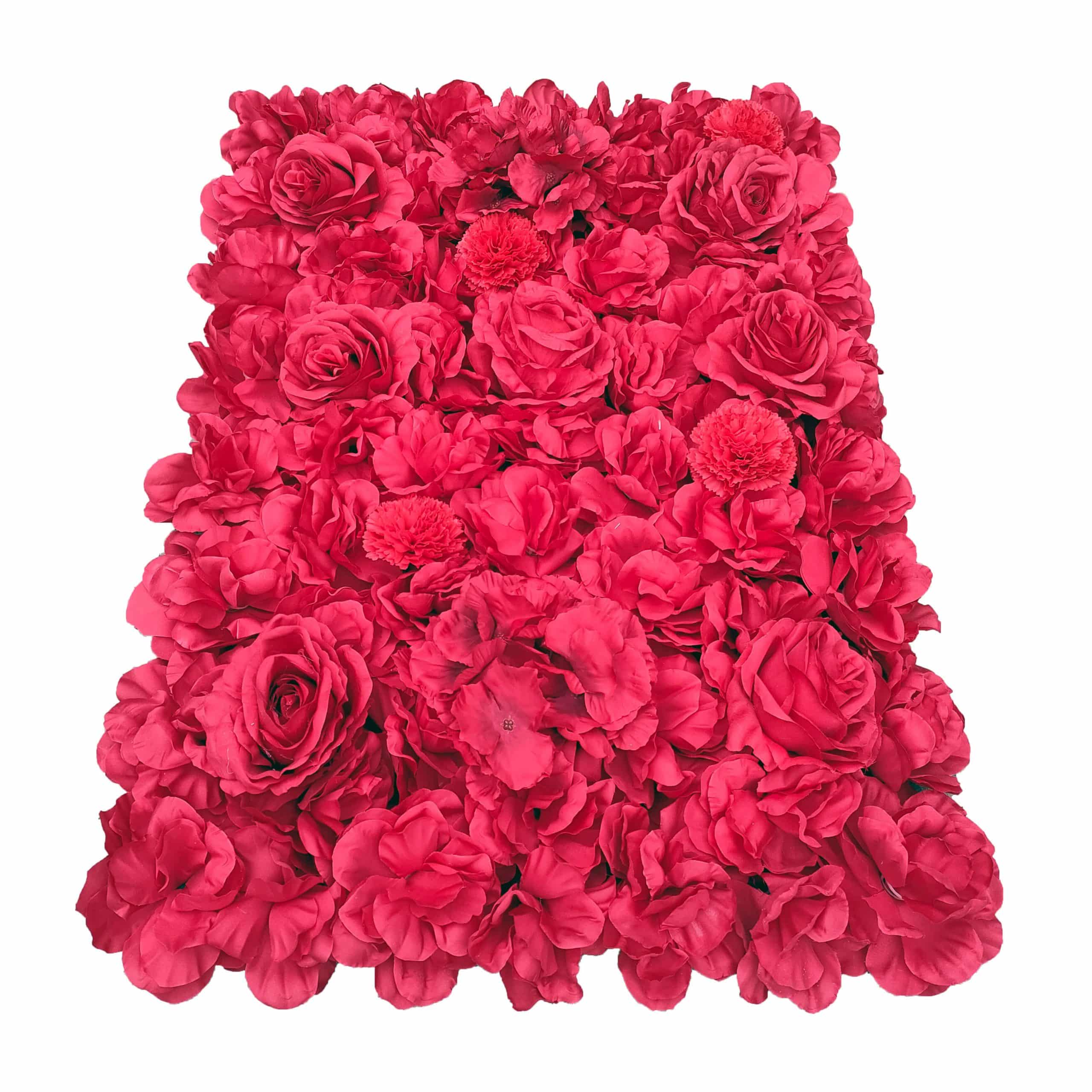 Curtains & Drapes: Artificial Flower Wall Backdrop Panel 40cm x 60cm Romantic Red