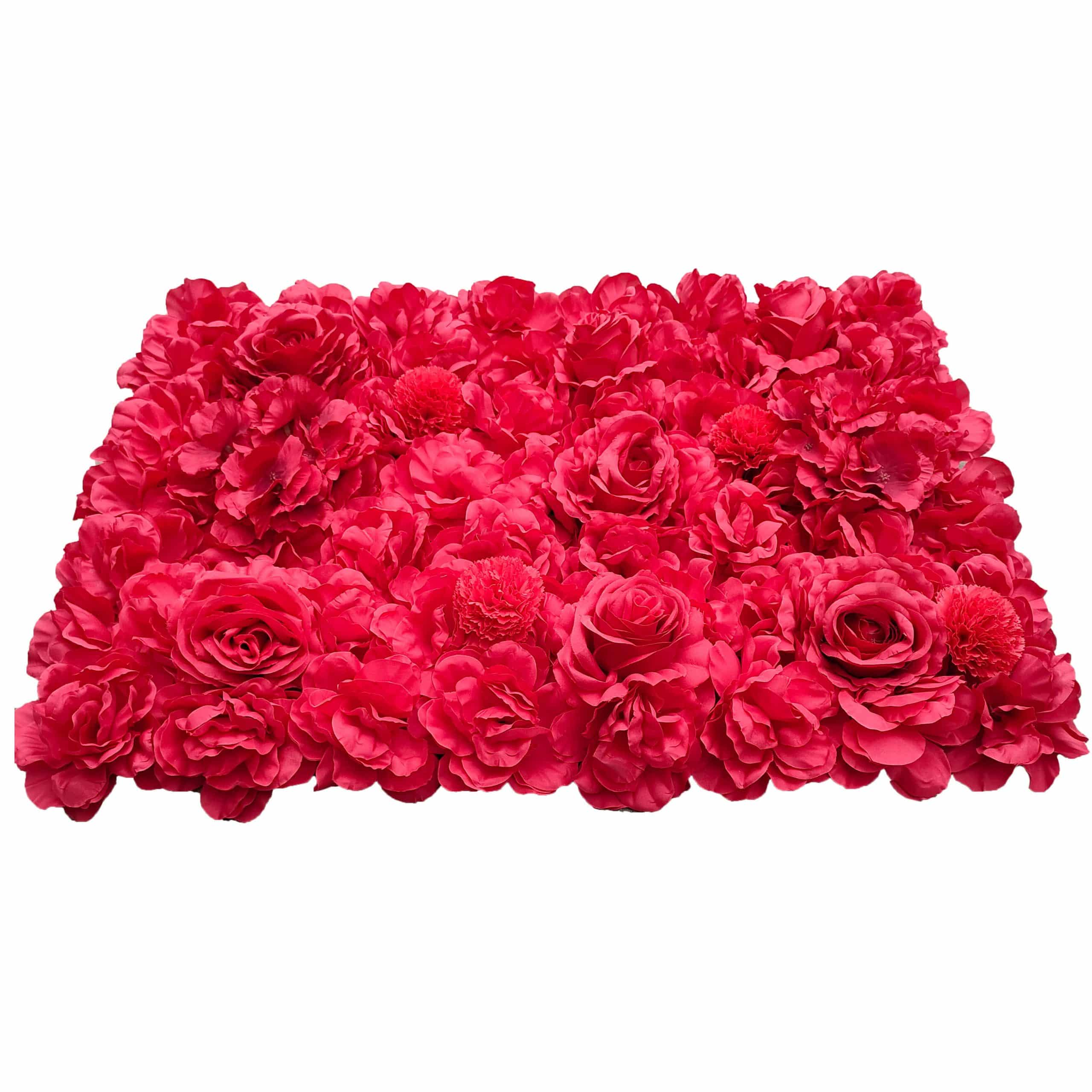 Curtains & Drapes: Artificial Flower Wall Backdrop Panel 40cm x 60cm Romantic Red