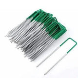 Artificial Grass: Artificial Grass Roll Pegs / Fake Grass Galvanized Metal Pegs with Green Top 100 Pieces