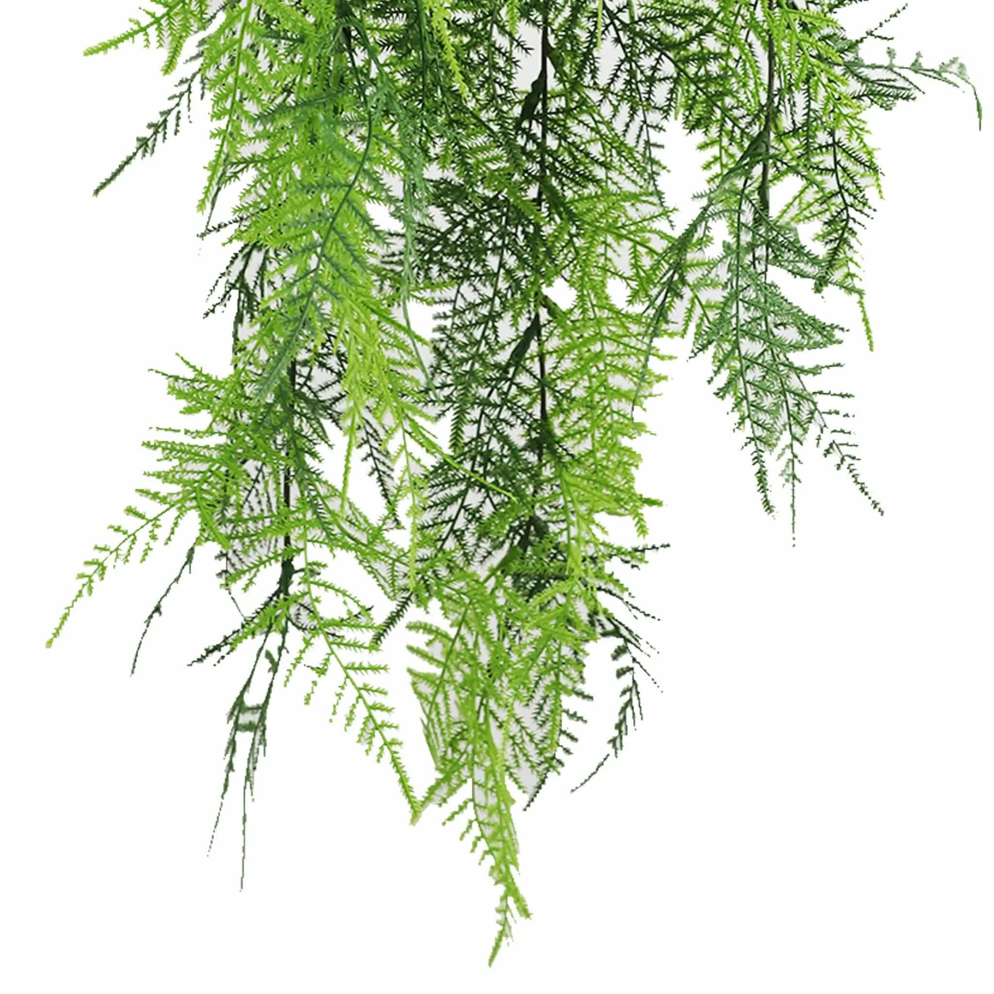 Artificial Hanging Lace Fern Vivid Green Garland Bush UV Resistant and Fire Rated 15cm x 76cm
