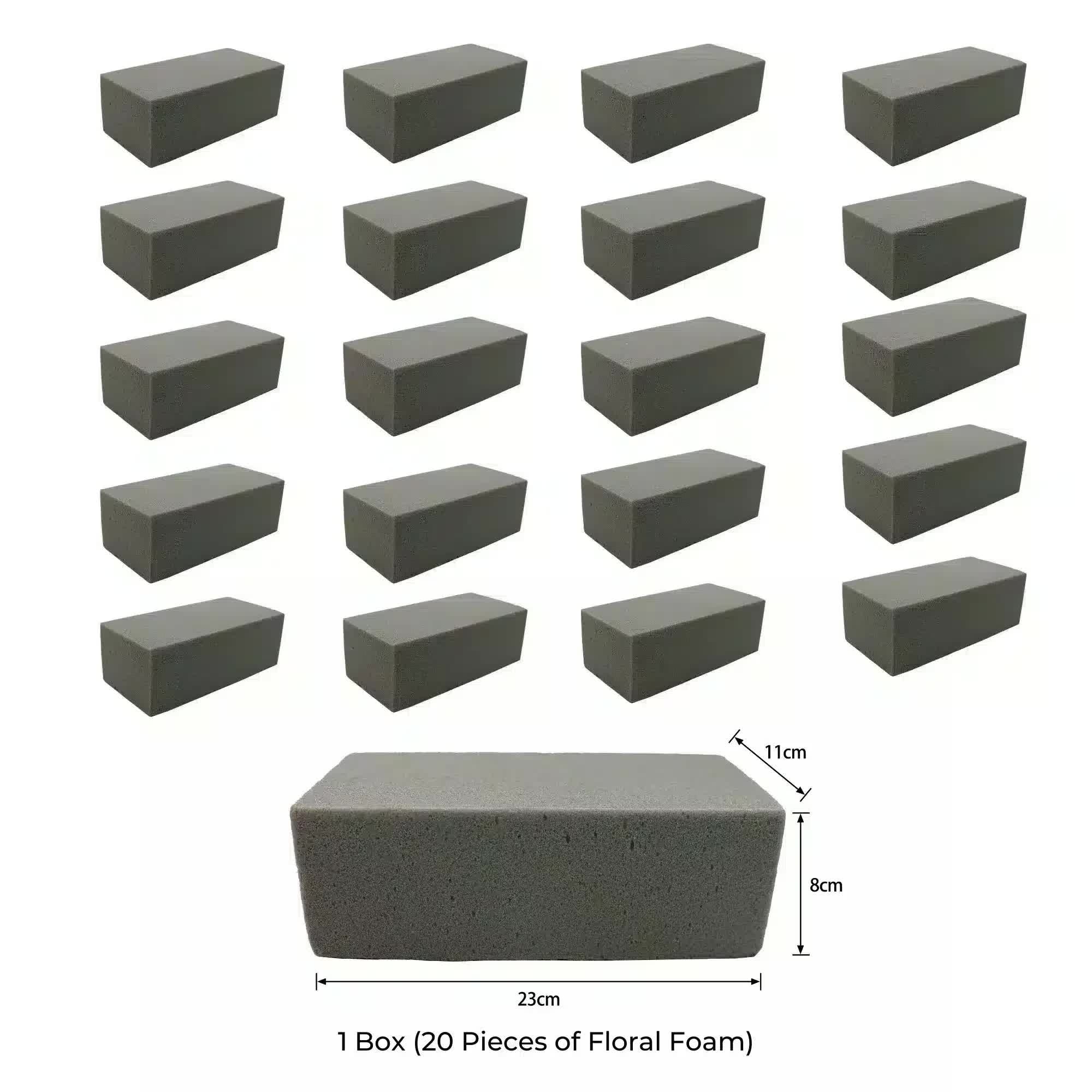 Pillows: 20 Pieces of Dry Floral Foam Bricks 23cm x 11cm x 8cm (Artificial Plant Foam Blocks - formaldehyde FREE)