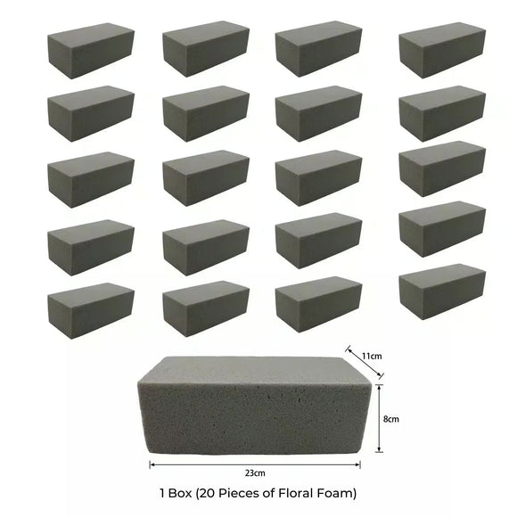 20 Pieces of Dry Floral Foam Bricks 23cm x 11cm x 8cm (Artificial Plant Foam Blocks - formaldehyde FREE)