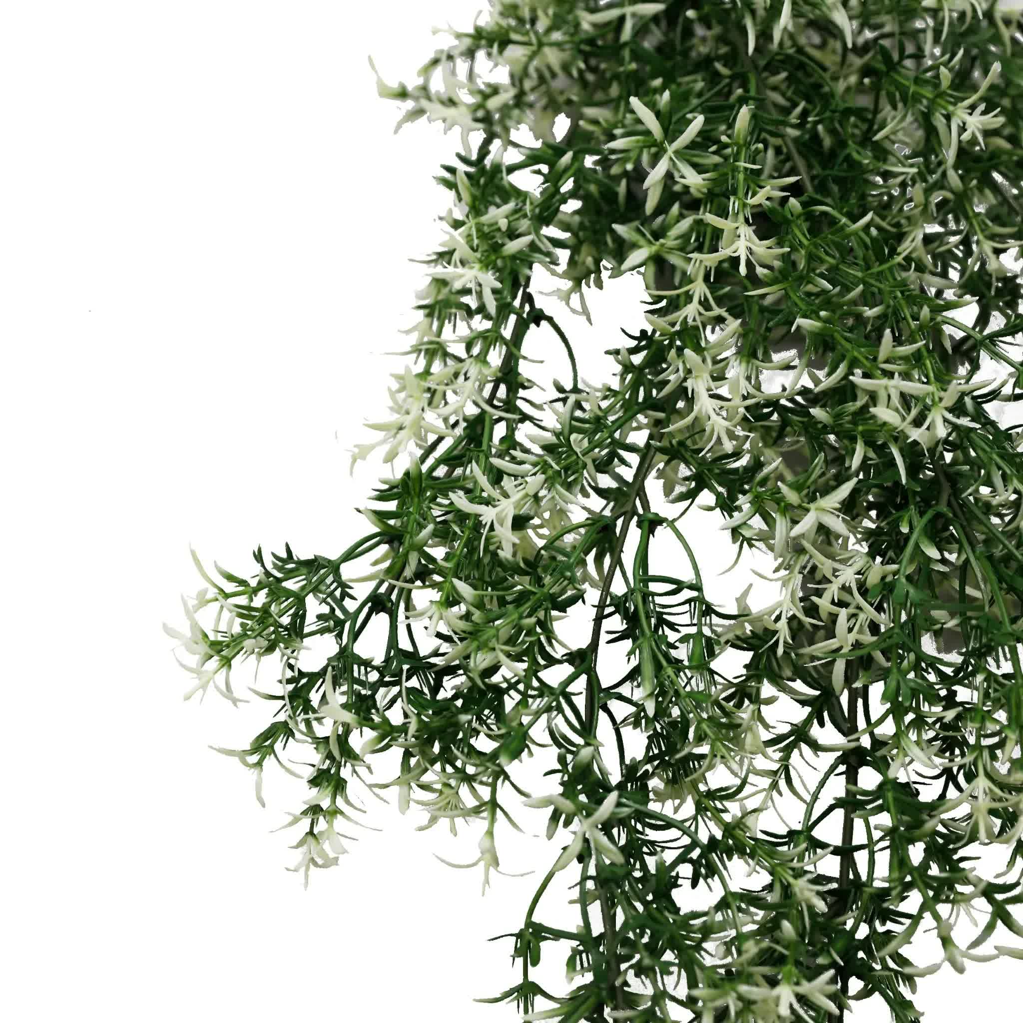 Artificial Hanging Plants: Artificial Hanging Star Jasmine Vine UV Resistant and Fire Rated 20cm x 76cm