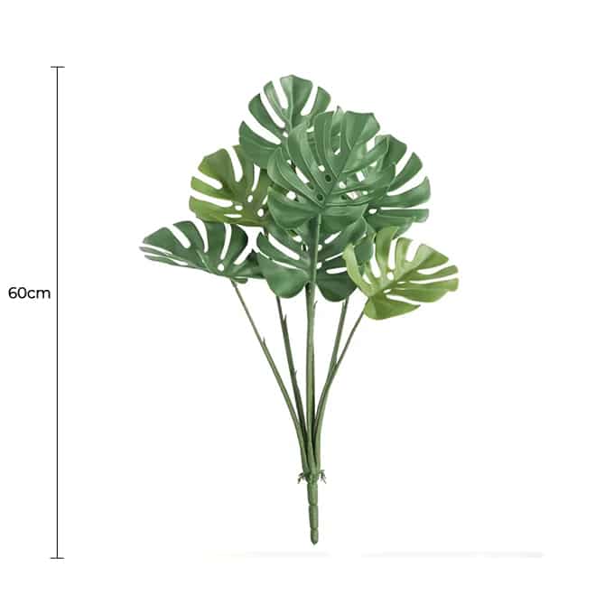 Artificial Hanging Plants: Artificial Monstera Split Leaf Philodendron Plant Stem 60cm UV Resistant
