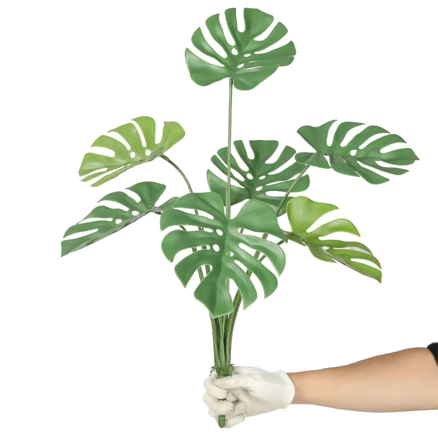 Artificial Hanging Plants: Artificial Monstera Split Leaf Philodendron Plant Stem 60cm UV Resistant
