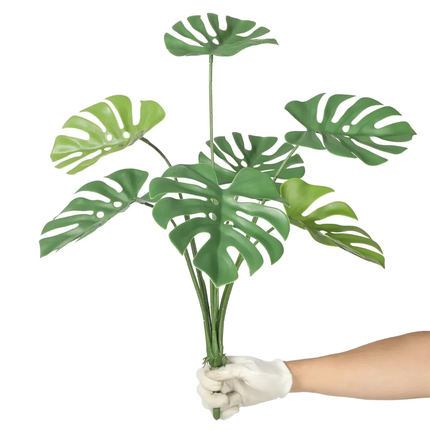 Artificial Hanging Plants: Artificial Monstera Split Leaf Philodendron Plant Stem 60cm UV Resistant