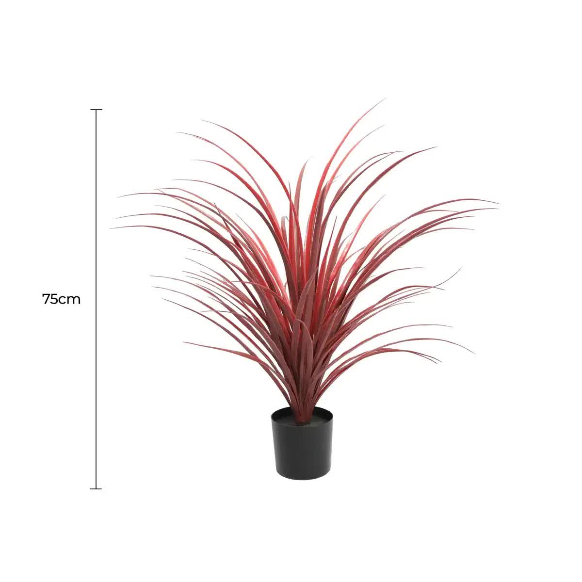 Artificial Trees: Burgundy Potted Artificial Long Grass (Yucca Grass) 75cm UV Resistant