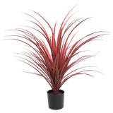 Artificial Trees: Burgundy Potted Artificial Long Grass (Yucca Grass) 75cm UV Resistant