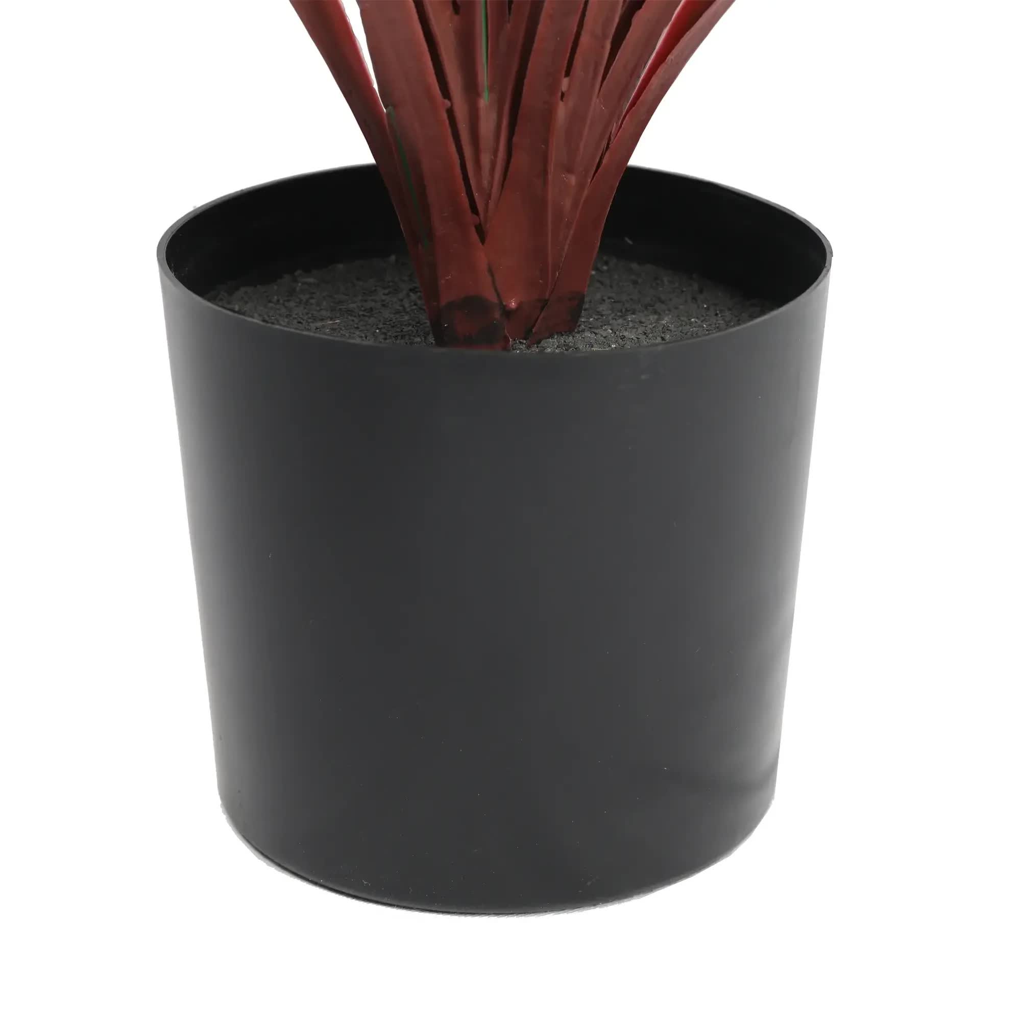 Artificial Trees: Burgundy Potted Artificial Long Grass (Yucca Grass) 75cm UV Resistant