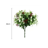 Artificial Hanging Plants: Artificial Flowering Holly Plant Stem UV Resistant 26cm