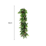 Artificial Hanging Plants: Artificial Extendable Hanging Flowering Cedar Vine UV Resistant 55cm