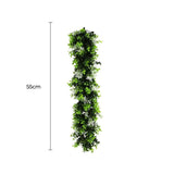 Artificial Hanging Plants: Artificial Extendable Hanging Flowering White Eucalyptus Vine UV Resistant 55cm