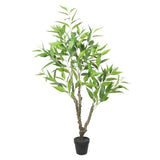 Blankets & Throws: Potted Artificial Eucalyptus Tree (White Box Eucalyptus Albens) 110cm