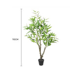 Blankets & Throws: Potted Artificial Eucalyptus Tree (White Box Eucalyptus Albens) 110cm