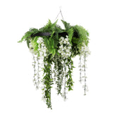 Caravan Accessories: Black Framed Roof Hanging Disc With Draping Life-Like Wisteria Flowers UV Resistant 60cm