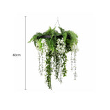 Caravan Accessories: Black Framed Roof Hanging Disc With Draping Life-Like Wisteria Flowers UV Resistant 60cm