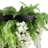 Caravan Accessories: Black Framed Roof Hanging Disc With Draping Life-Like Wisteria Flowers UV Resistant 60cm