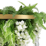 Caravan Accessories: Gold Framed Roof Hanging Disc with Draping Life-Like Wisteria Flowers UV Resistant 60cm