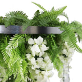 Caravan Accessories: Silver Framed Roof Hanging Disc With Draping Life-Like Wisteria Flowers UV Resistant 60cm