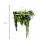 Umbrellas & Sunshades: Gold Framed Roof Hanging Disc with Draping Life-Like Plants UV Resistant 60cm