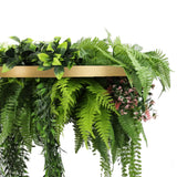 Umbrellas & Sunshades: Gold Framed Roof Hanging Disc with Draping Life-Like Plants UV Resistant 60cm