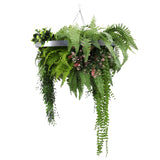 Umbrellas & Sunshades: Silver Framed Roof Hanging Disc with Draping Life-Like Plants UV Resistant 60cm