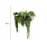 Umbrellas & Sunshades: Silver Framed Roof Hanging Disc with Draping Life-Like Plants UV Resistant 60cm