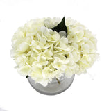 Wellness Accessories: Premium Faux Hydrangea with Glass Vase (Artificial Flowering White Hydrangea) 23cm