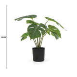 Gardening Tools: Potted Artificial Monstera Split Philodendron Plant with Real Touch Leaves 35cm