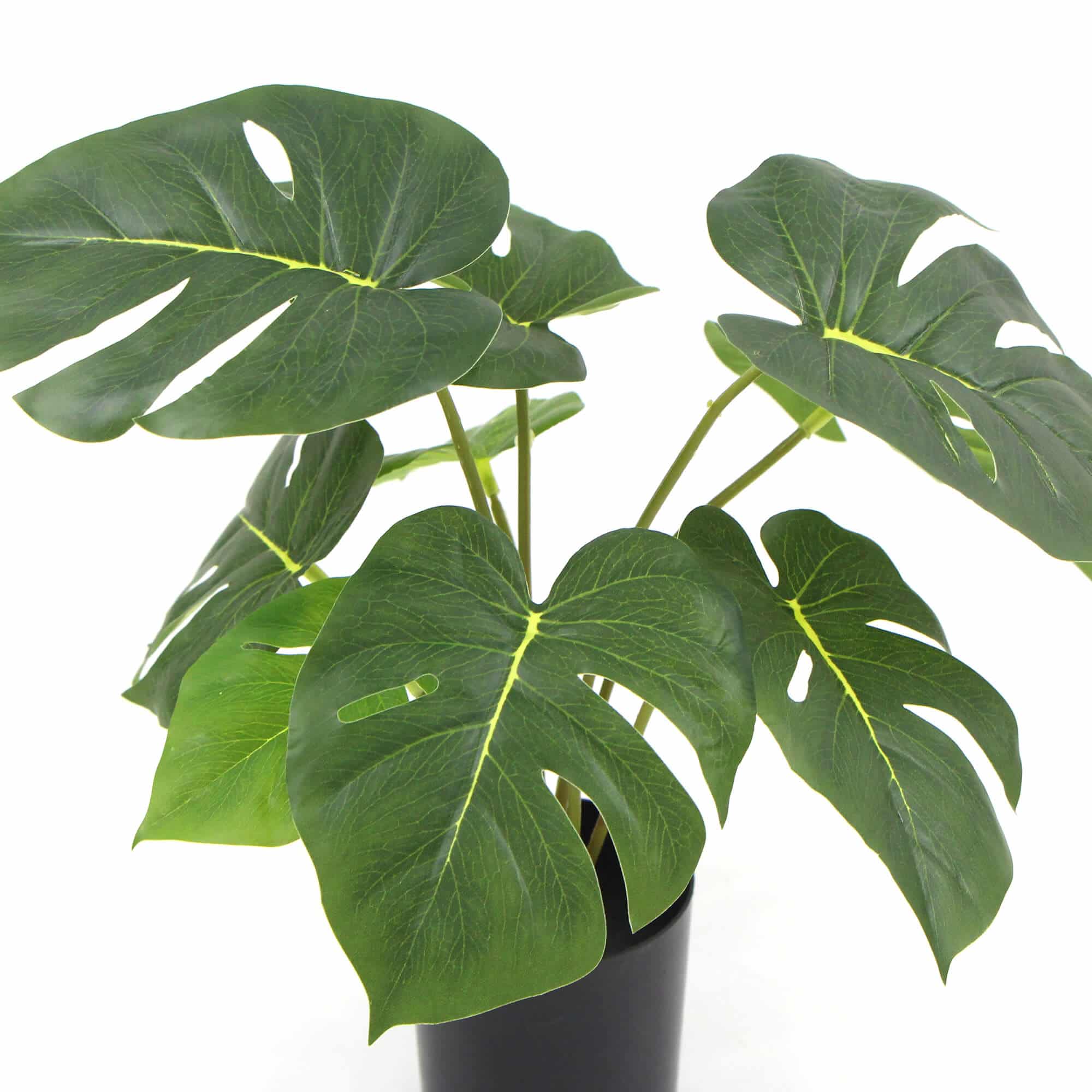 Potted Artificial Monstera Split Philodendron Plant with Real Touch Leaves 35cm