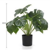 Artificial Trees: Dense Potted Artificial Monstera Deliciosa Plant With Real Touch Leaves 50cm