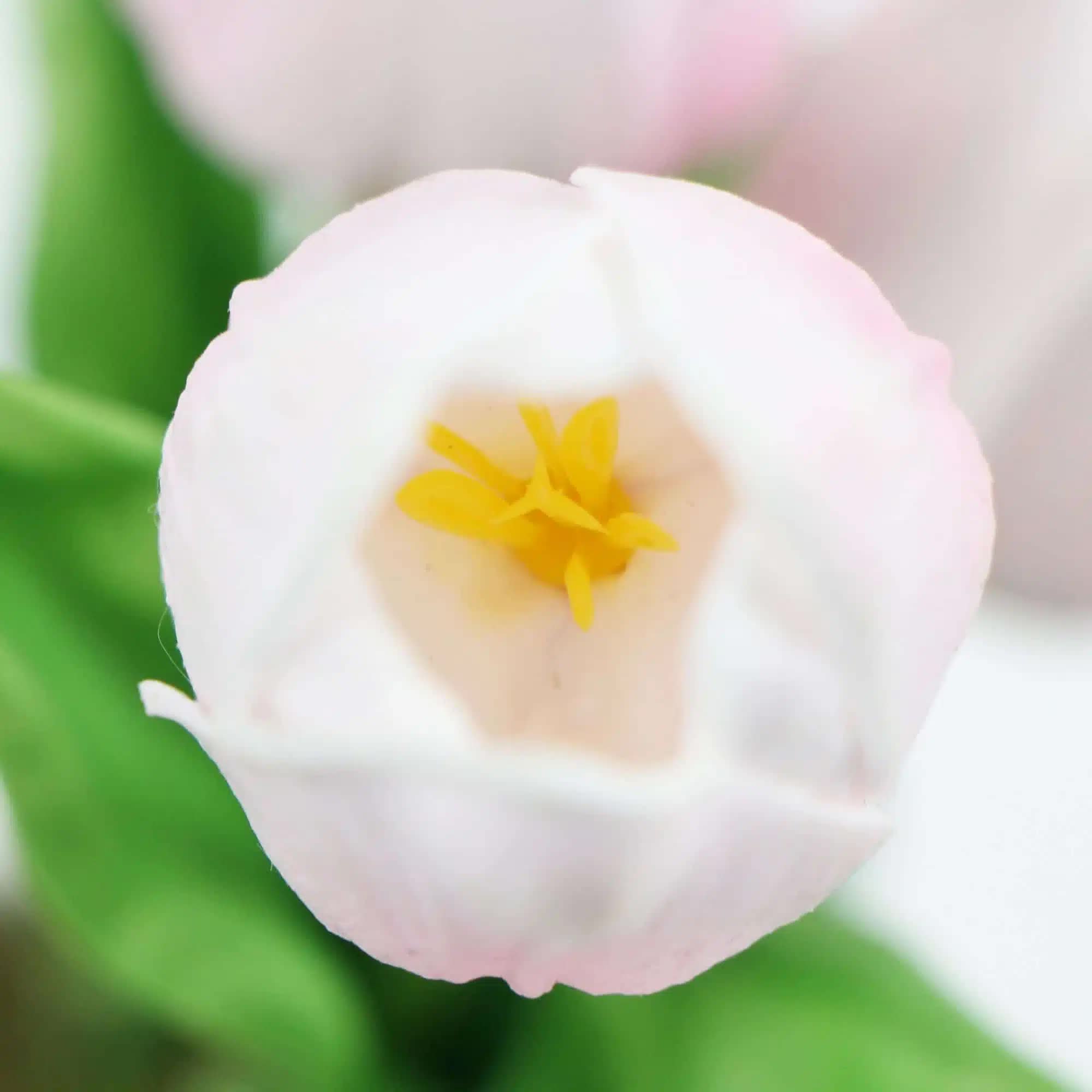 Vases & Table Decor: Flowering Pink Artificial Tulip Plant Arrangement With Ceramic Bowl 35cm
