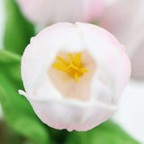 Vases & Table Decor: Flowering Pink Artificial Tulip Plant Arrangement With Ceramic Bowl 35cm