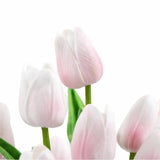 Vases & Table Decor: Flowering Pink Artificial Tulip Plant Arrangement With Ceramic Bowl 35cm