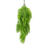 Artificial Hanging Plants: Hanging Fresh Green Bamboo Leaf Fern UV Resistant 80cm
