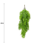 Artificial Hanging Plants: Hanging Fresh Green Bamboo Leaf Fern UV Resistant 80cm