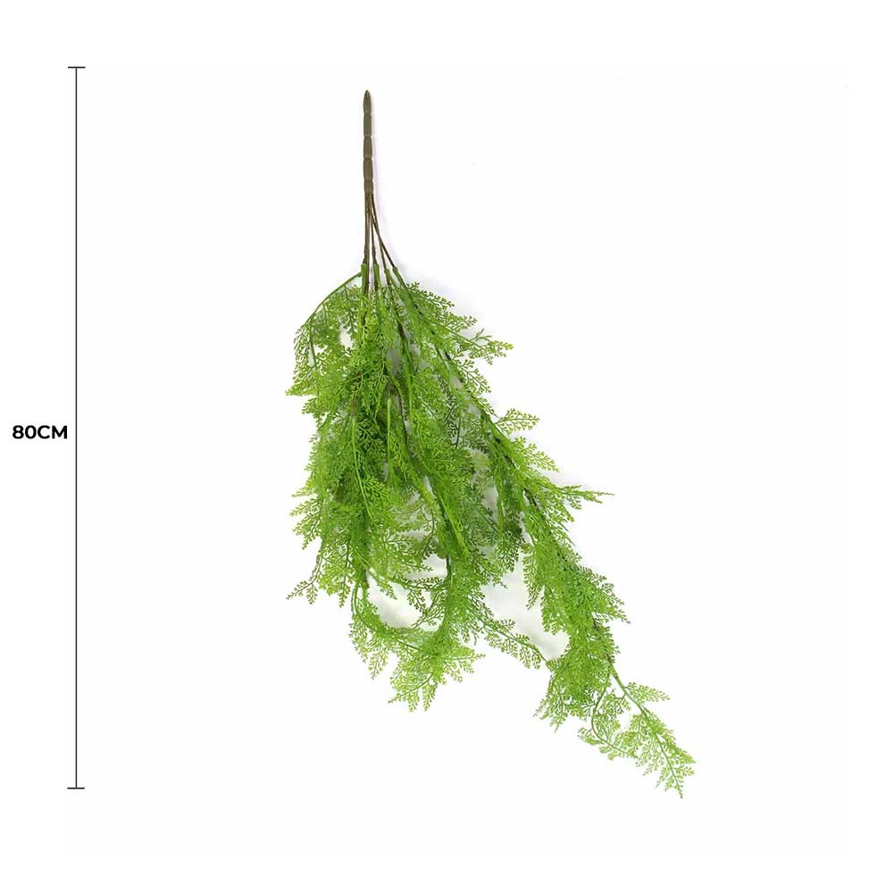 Artificial Hanging Plants: 80cm Hanging Fresh Green Dense Maiden Hair Fern Bush UV Resistant
