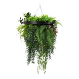Artificial Hanging Plants: Premium Hanging Artificial Plant Arrangement with Black Frame 40cm UV Resistant