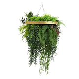 Artificial Hanging Plants: Premium Hanging Artificial Plant Arrangement with Gold Frame 40cm UV Resistant
