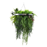 Artificial Hanging Plants: Premium Hanging Artificial Plant Arrangement with Silver Frame 40cm UV Resistant