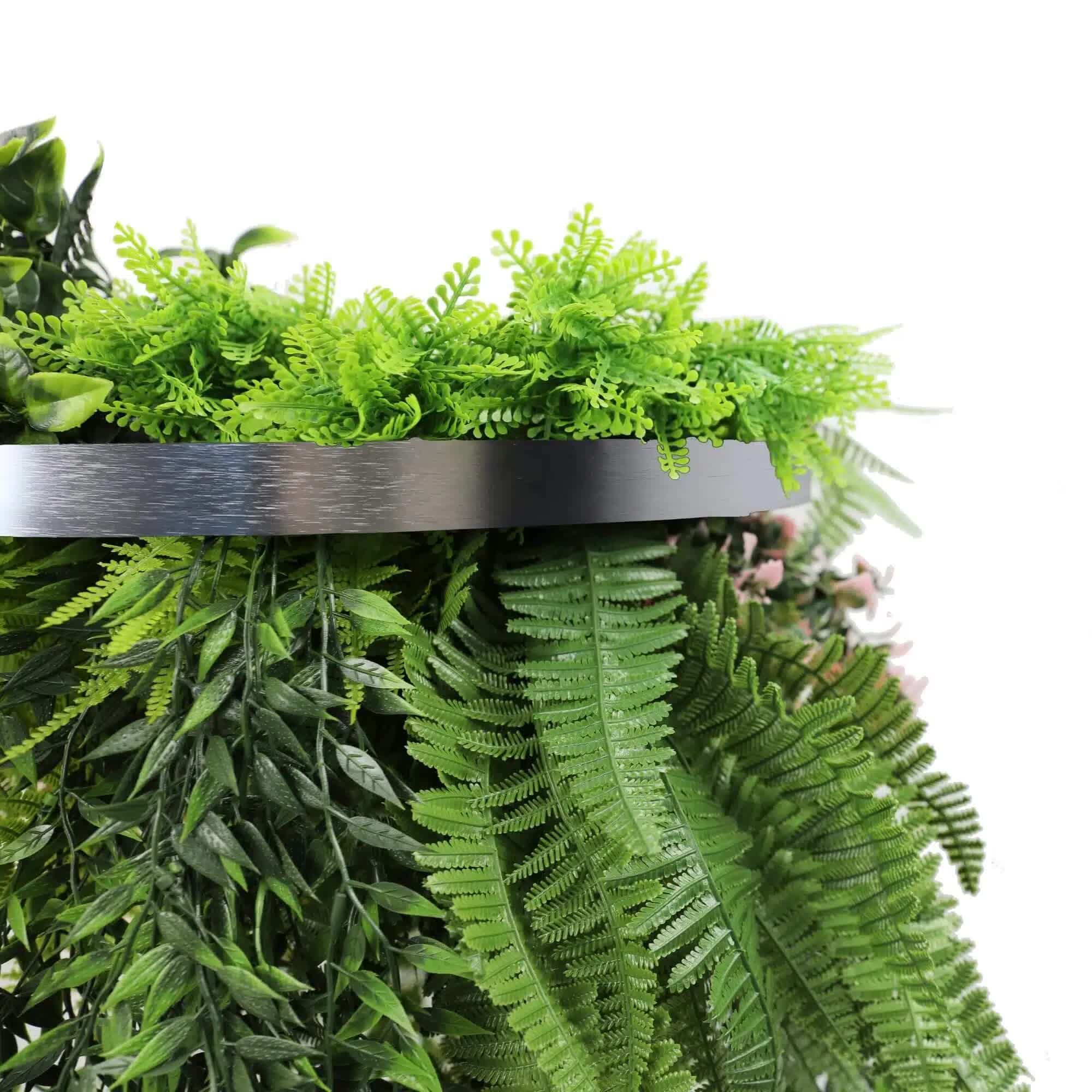 Artificial Hanging Plants: Premium Hanging Artificial Plant Arrangement with Silver Frame 40cm UV Resistant