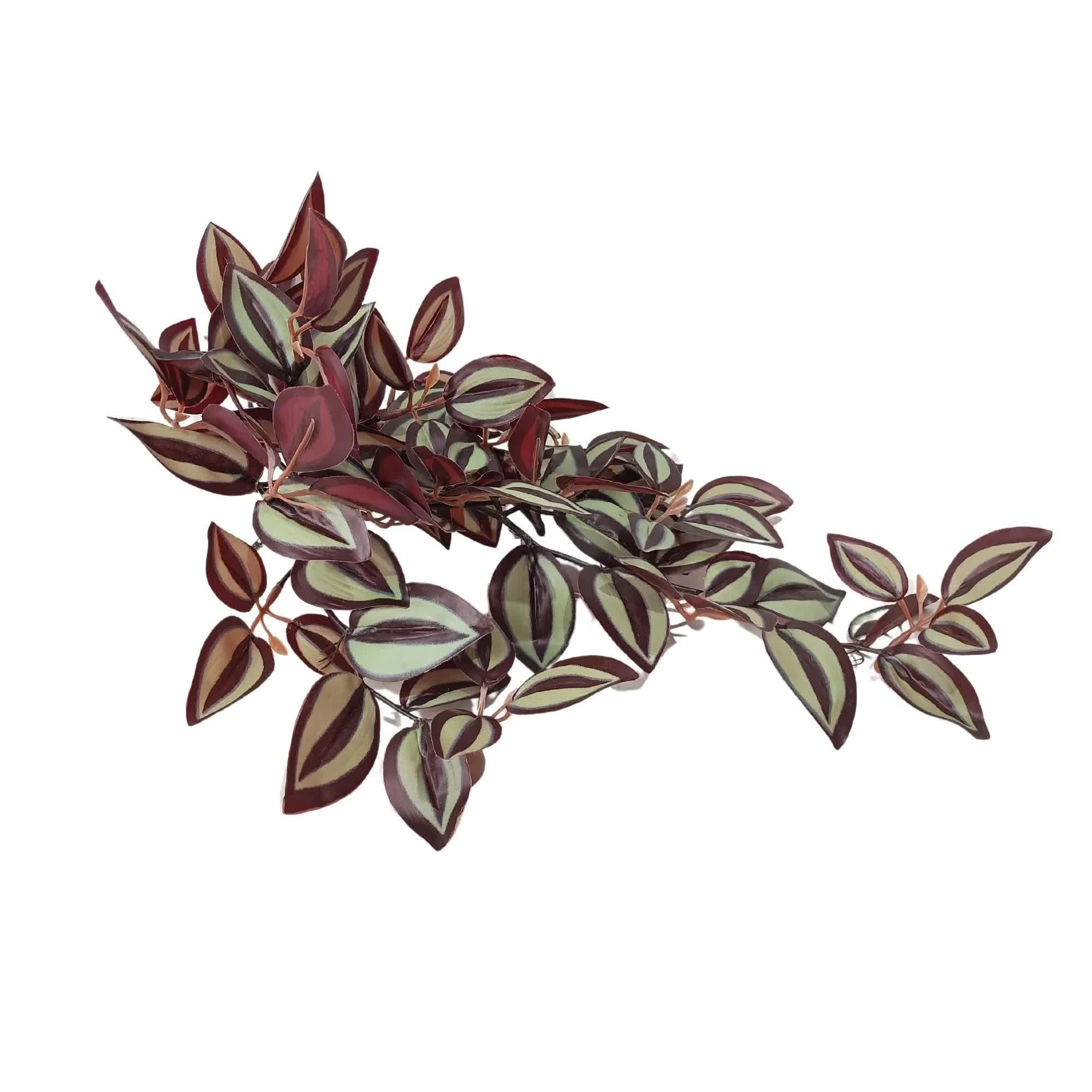 Artificial Hanging Plants: Artificial Hanging / Draping Burgundy Tradescantia Zebrina 42cm