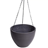 Artificial Hanging Plants: Hanging Grey Plastic Pot with Chain 30cm