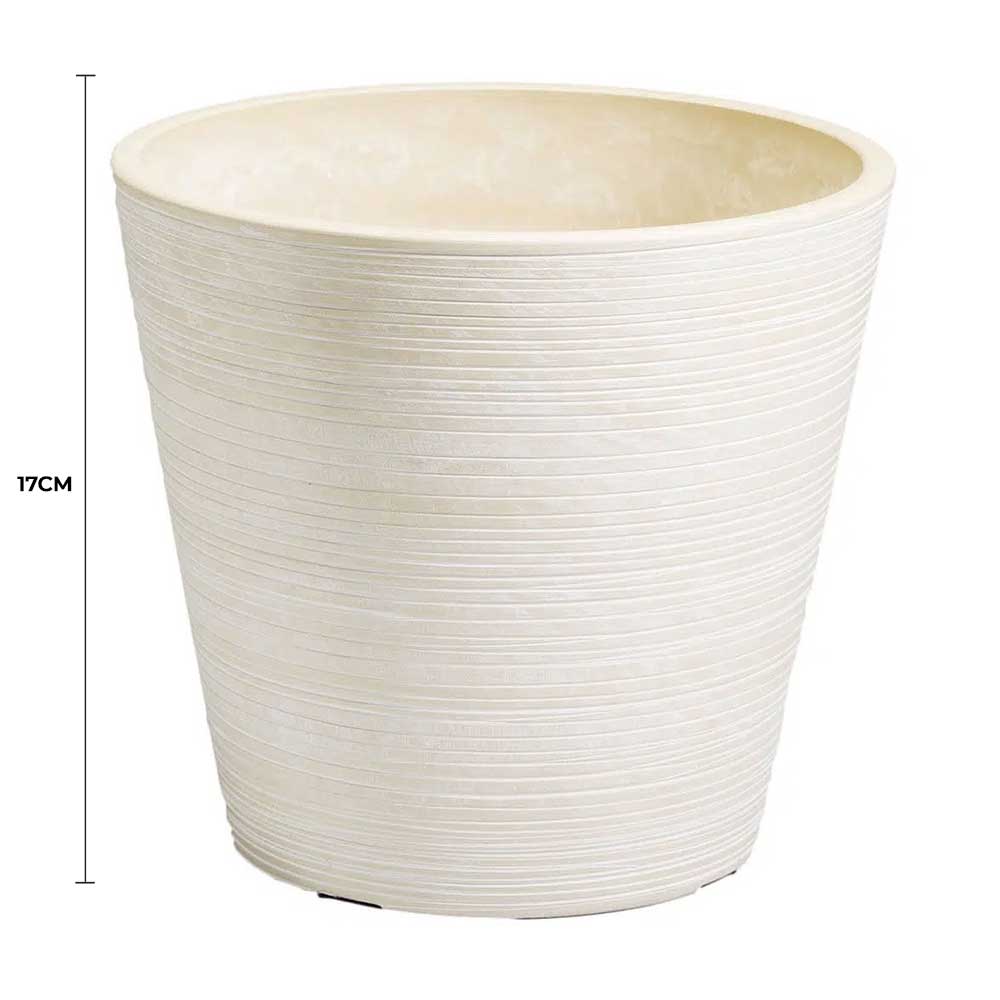 Other Wedding Decorations: Cream and White Engraved Pot 17cm