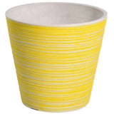 Wellness Accessories: Yellow and White Engraved Pot 17cm
