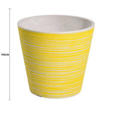 Wellness Accessories: Yellow and White Engraved Pot 17cm