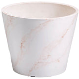 Outdoor Play Equipment: Red & White Imitation Marble Pot 25cm
