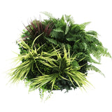 3D Wall Art: Slimline Artificial Green Wall Disc Art 50cm White Grassy UV Resistant (White)